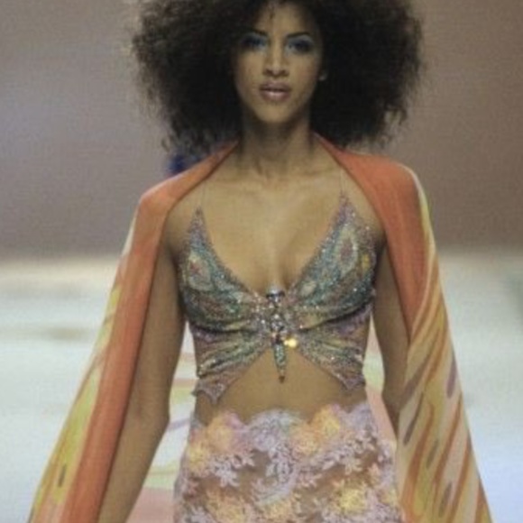 Emanuel Ungaro | Tops | L Ungaro Butterfly Embellished Sheer Tank Top |  Poshmark